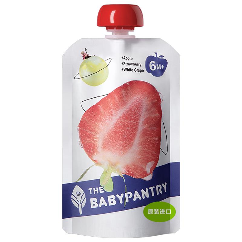 【自营】babycare辅食光合星球婴儿葡萄草莓苹果泥100g进口水果