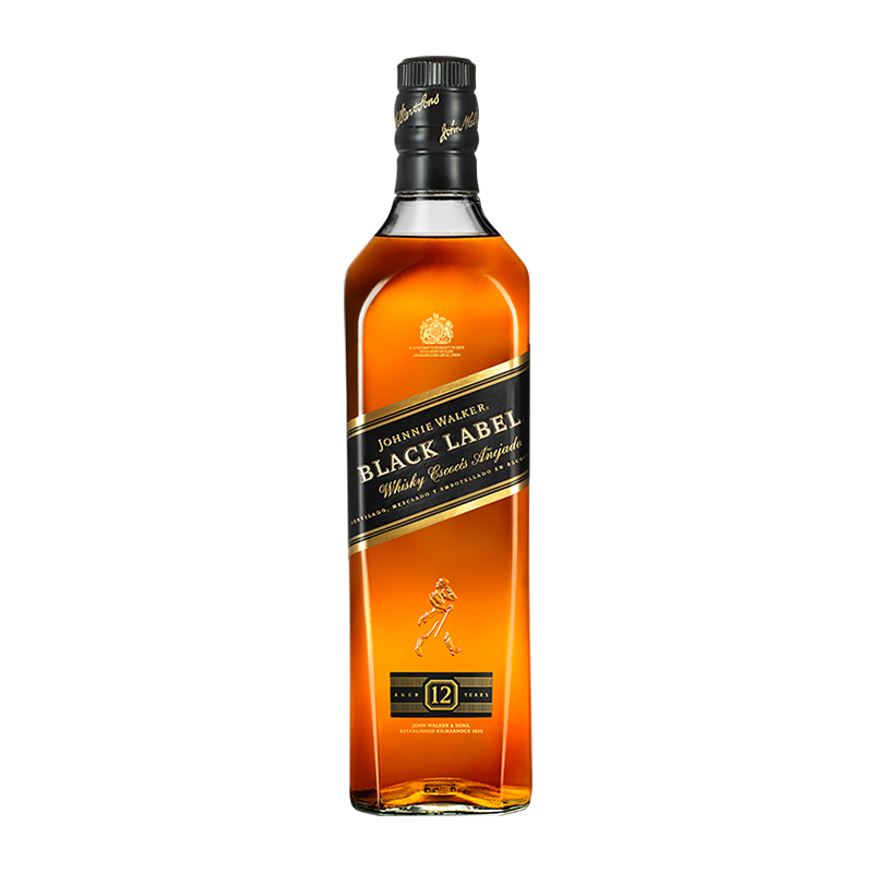 【自营】尊尼获加黑牌黑方苏格兰威士忌500ml洋酒 礼盒装赠杯子