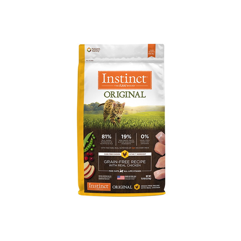 Instinct生鲜本能百利猫粮美国进口经典无谷鸡肉增肥全猫粮11磅