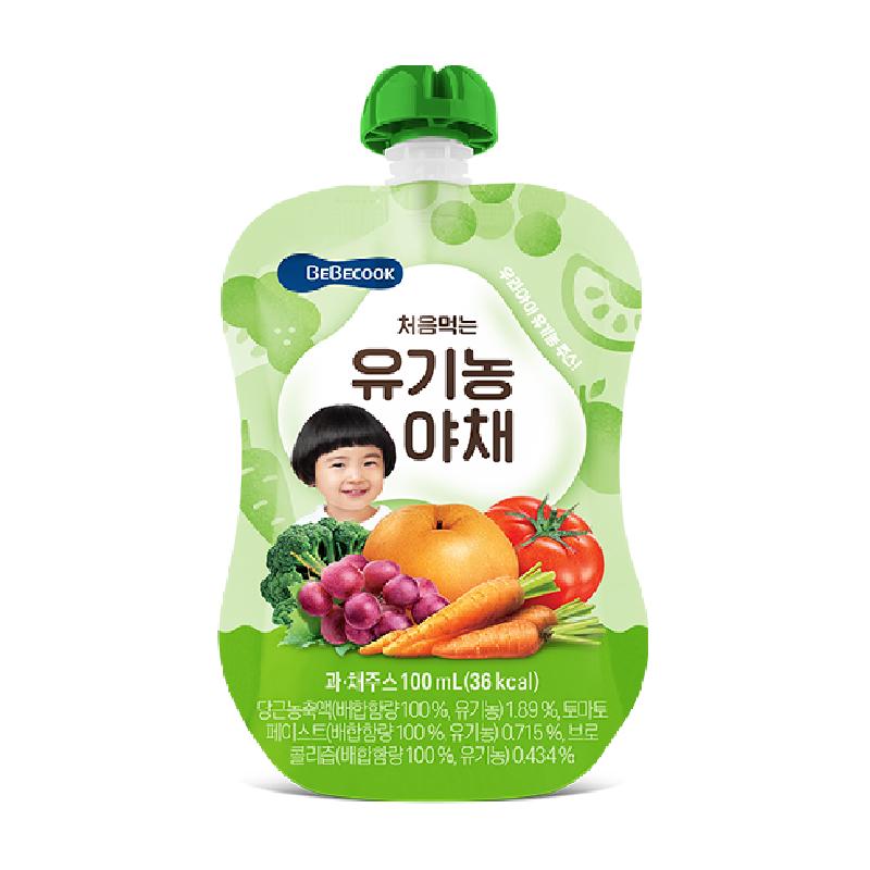 bebecook韩国进口儿童复合水果蔬菜汁100ML*5袋无多余添加