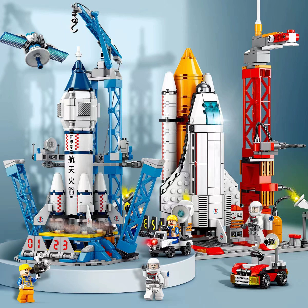中国航天积木飞机火箭系列男孩益智力模型儿童6-12岁拼装礼物玩具